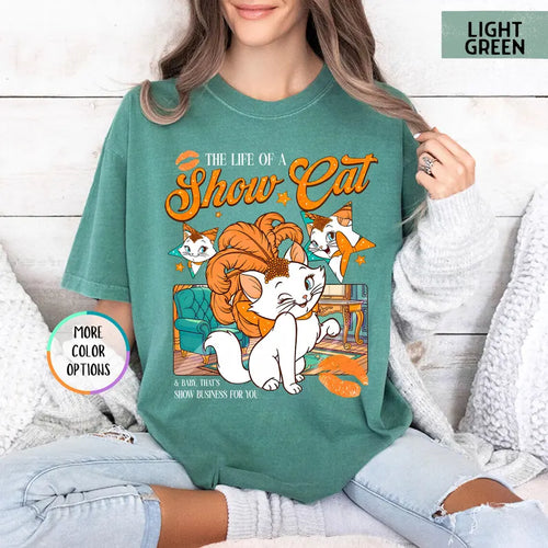 Comfort Colors® The Life of a Showcat Shirt, Funny Show Cat Tee, Retro Scottish Fold Cats Shirt, Concert Shirt, Music Lover, Show Girl Shirt
