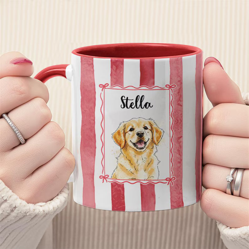 Custom Pet Portrait Mug, Custom Dog Mug Line Art, Dog Lover Gift, Pet Memorial Gift, Personalized Coffee Mug