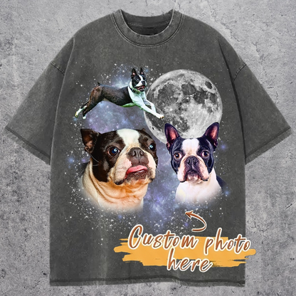 Three Boston Terrier Moon Shirt, Boston Terrier Galaxy Tee, Space Dog Lovers Top, Cosmic Pet Design, Gift for Boston Terrier Owners