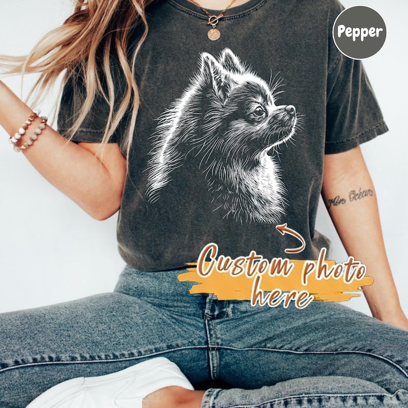 Pomeranian Silhouette Comfort Colors T shirt, Pomeranian Shirt, Pomeranian Gifts, Gift for Pomeranian Owner, Pom Dog Shirt Pommy Mommy Shirt