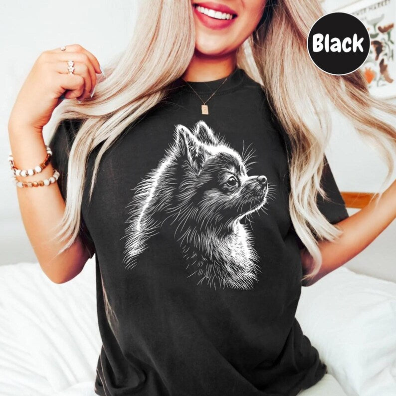 Pomeranian Silhouette Comfort Colors T shirt, Pomeranian Shirt, Pomeranian Gifts, Gift for Pomeranian Owner, Pom Dog Shirt Pommy Mommy Shirt