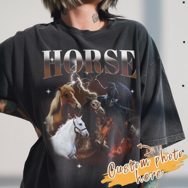Vintage Horse Shirt, 90s Bootleg Graphic Tee, Equestrian Gift, Horse Girl T-Shirt