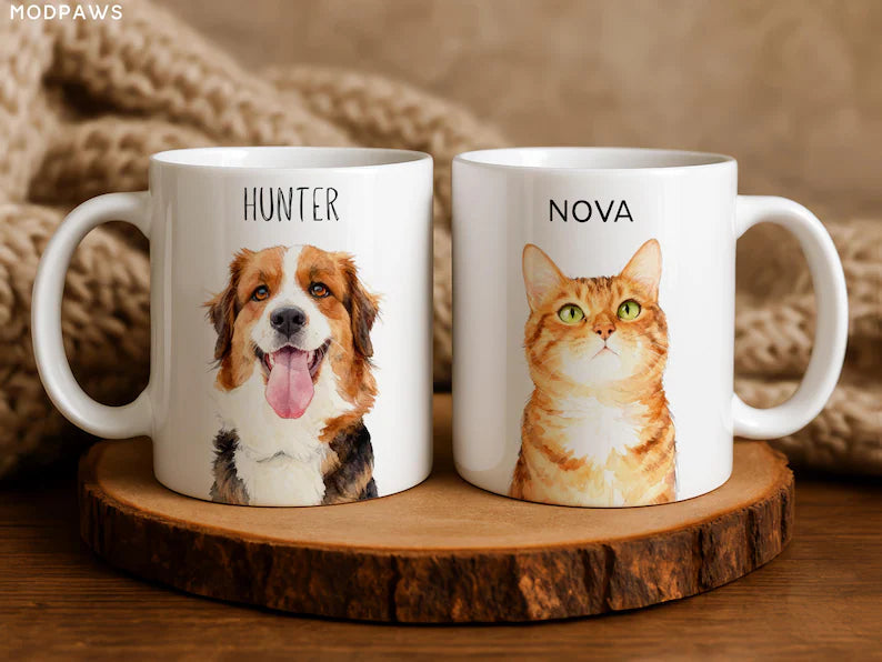 Custom Pet Mug Using Pet Photo + Name Custom Dog Mug Dog Coffee Cup Personalized Pet Mugs Dog Mom Mug Personalized Cat Dad Mug New Dog Mug