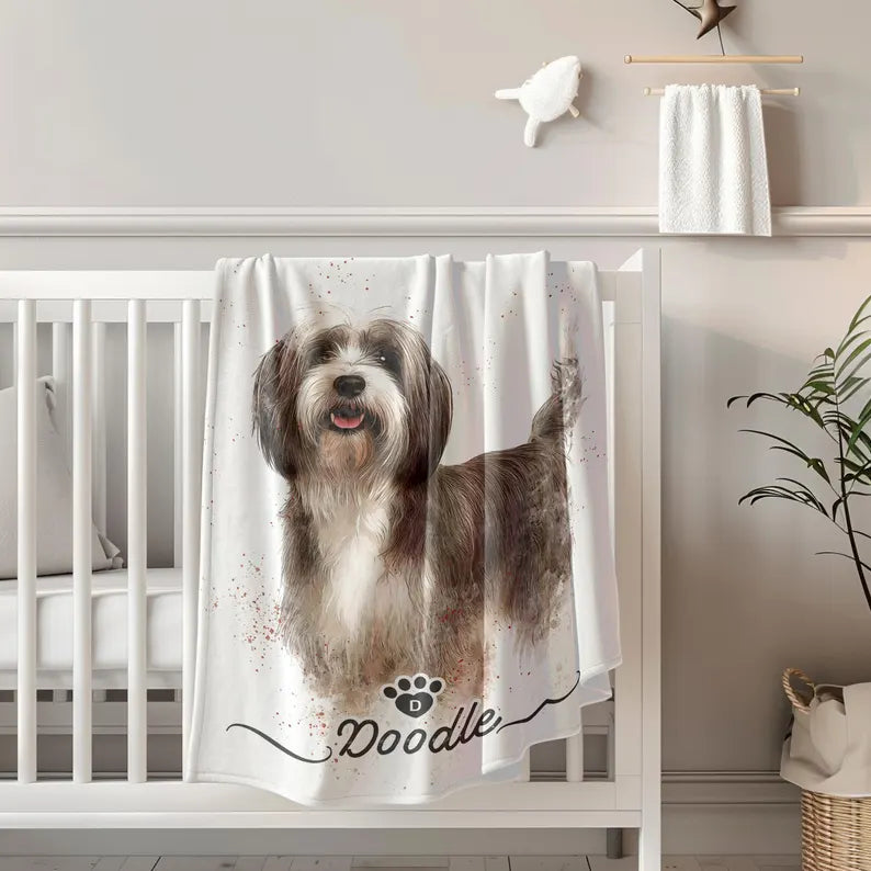Custom Pet Photo Blanket, Personalized Pet Portrait, Dog Cat Picture Blanket, Custom Name Pet Blanket, Pet Owner Gift, Dog Dad Gift, Cat Mom