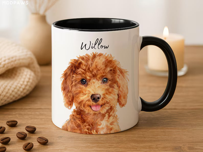 Custom Pet Mug Using Pet Photo + Name Custom Dog Mug Dog Coffee Cup Personalized Pet Mugs Dog Mom Mug Personalized Cat Dad Mug New Dog Mug
