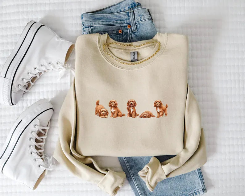 Cavapoo Mom Custom Sweatshirt | Dog Name Crewneck | Personalized Cavapoo Lover Gift