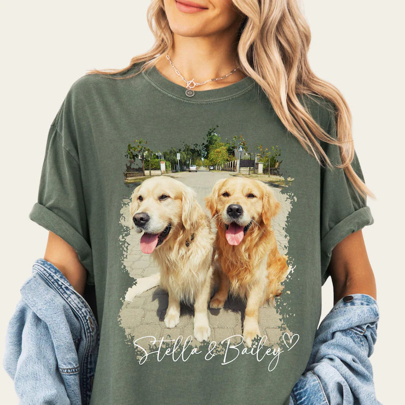 Comfort Colors® Custom Pet Photo Shirt, Personalized Pet Gift for Owners, Custom Dog Photo Shirt, Custom Pet Picture Gifts, Dog Mom Tee