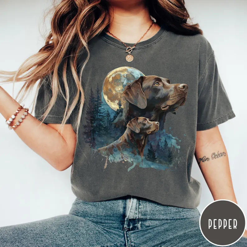 Vintage Chocolate Lab Shirt - Comfort Colors® Labrador T-shirt - Unisex Dog Lover Graphic Tee