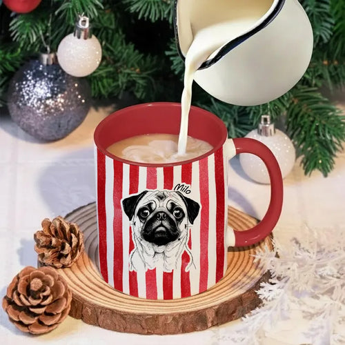 Custom Pet Mug From Photo: Dog Lover Gift, Custom Pet Line Drawing Portrait, Pet Painting, Coffee Mug, Dog Dad Gift