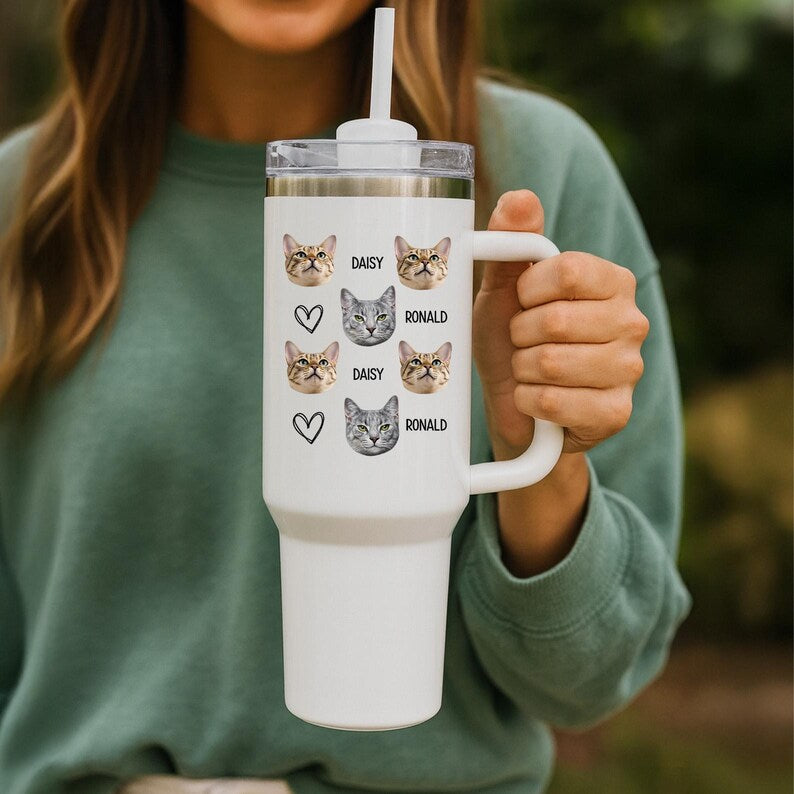 Custom Pet Photo Tumbler – Personalized Dog or Cat Keepsake Gift