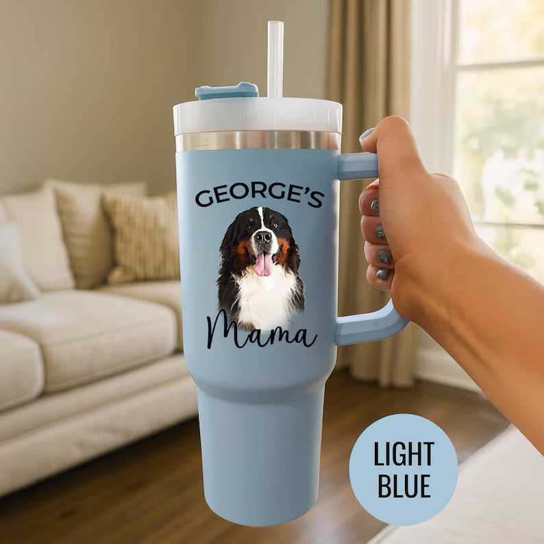 Personalized Dog Photo Tumbler 40oz – Custom Gift for Dog Parents