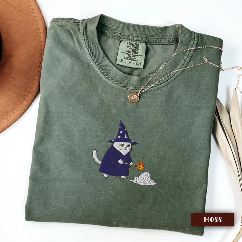 Embroidered Anti ICE Cat Shirt, Abolish ICE Pro Immigration Comfort Colors® Retro Funny Tshirt, Anti Fascism Anti ICE Chinga La Migra Gift