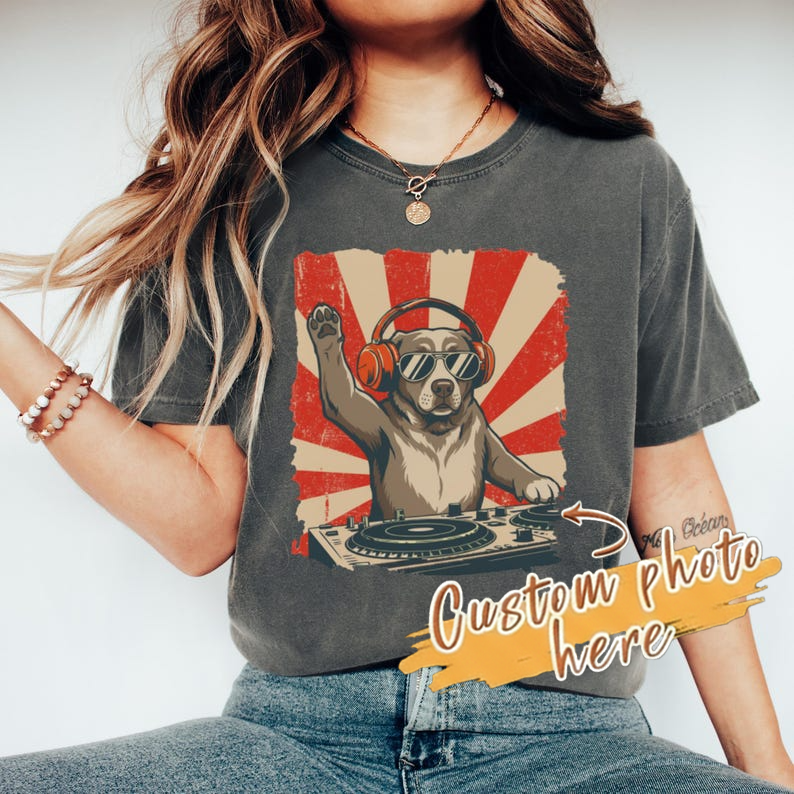 Comfort Colors® Funny DJ Dog Shirt, Funny Dog Shirt, Dog Meme T-Shirt, Sarcastic Pit Bull Tee, Retro 80s 90s Dog Lover Gift, Gift for DJ Tee