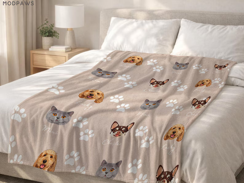 Custom Pet Blanket Using Pet Photo + Name Custom Dog Blanket Personalized Dog Blankets Cat Picture Blanket Pet Photo Blanket Dog Dad Gift