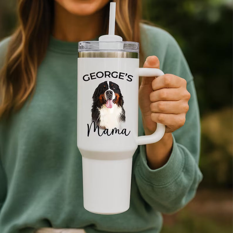 Personalized Dog Photo Tumbler 40oz – Custom Gift for Dog Parents