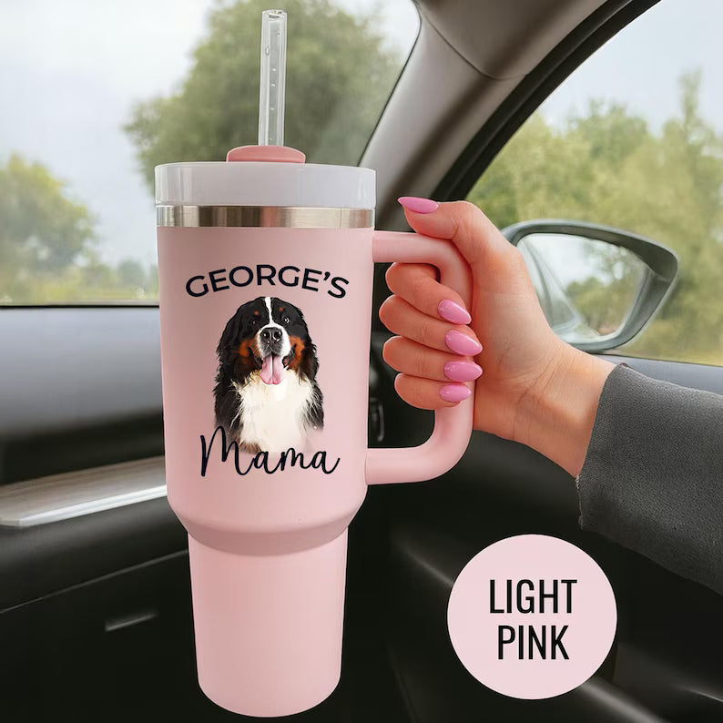 Personalized Dog Photo Tumbler 40oz – Custom Gift for Dog Parents
