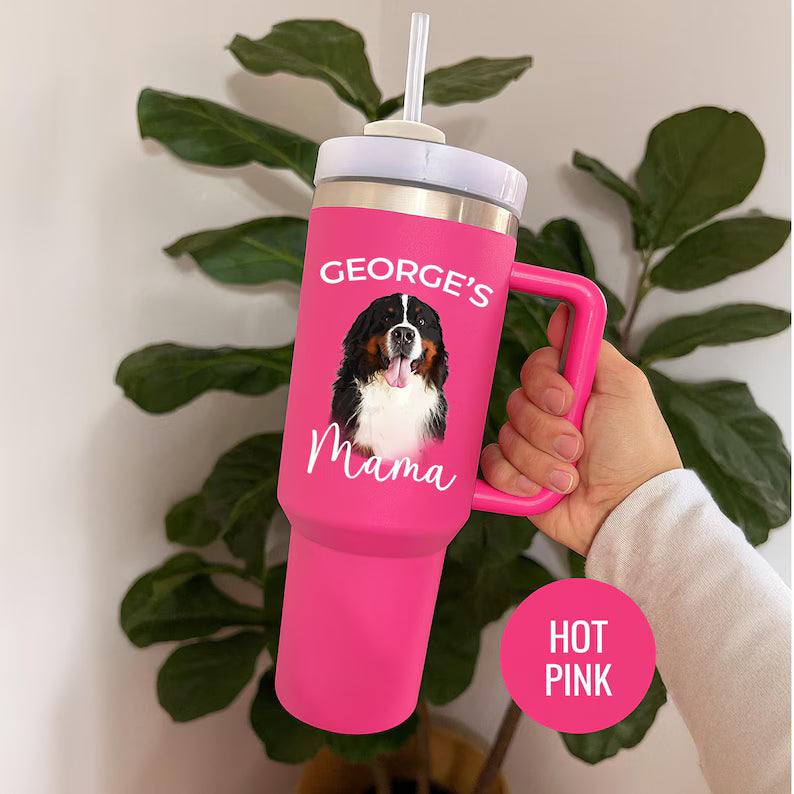 Personalized Dog Photo Tumbler 40oz – Custom Gift for Dog Parents