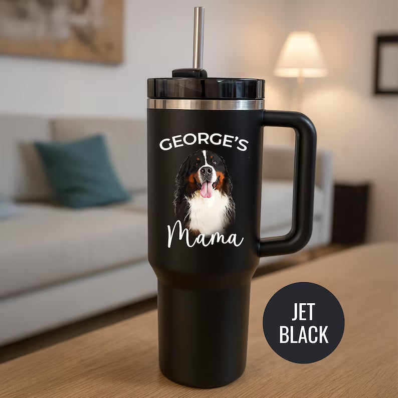 Personalized Dog Photo Tumbler 40oz – Custom Gift for Dog Parents