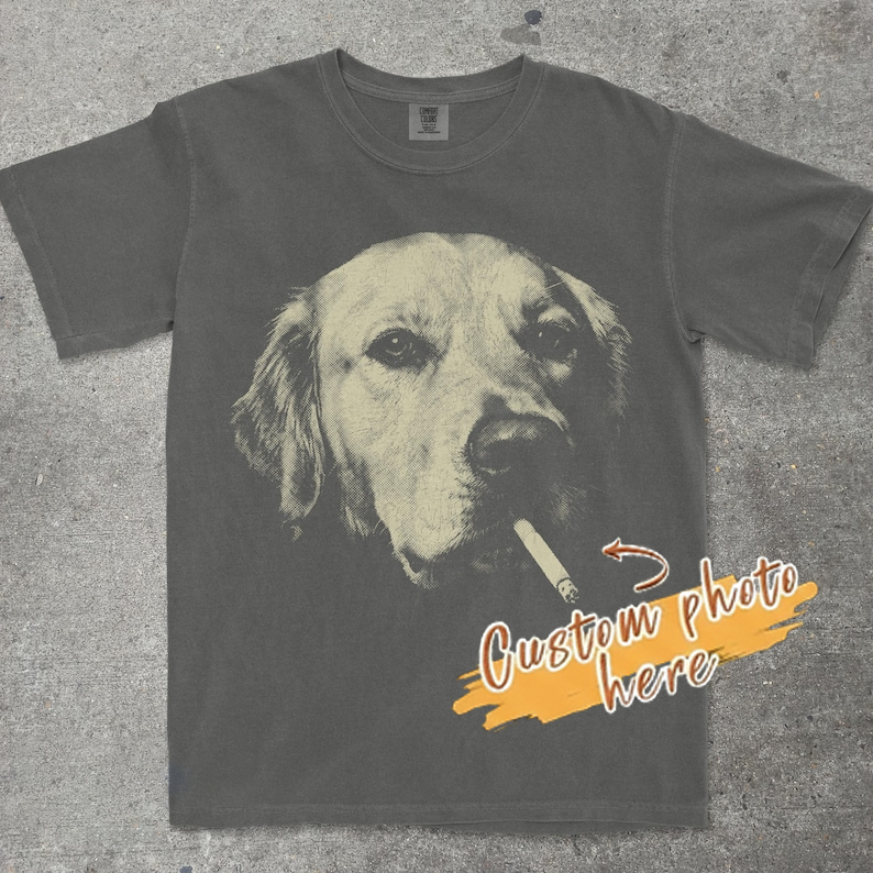 Smoking Golden Retriever Shirt, Vintage Y2K Grunge Dog Graphic Tee, Funny Dog Face Shirt, Comfort Colors® Edgy Meme T Shirt, Dog Lovers Gift