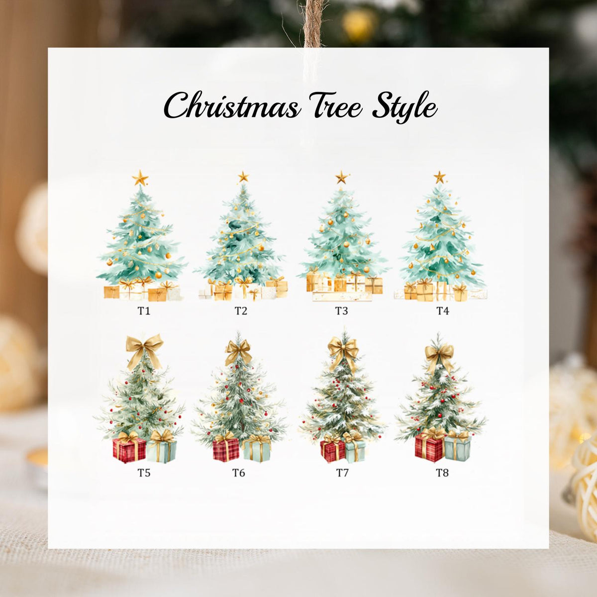 Pet's First Christmas Watercolor Ornament - Personalized Ceramic Pet Ornament with Name - New Puppy Gift