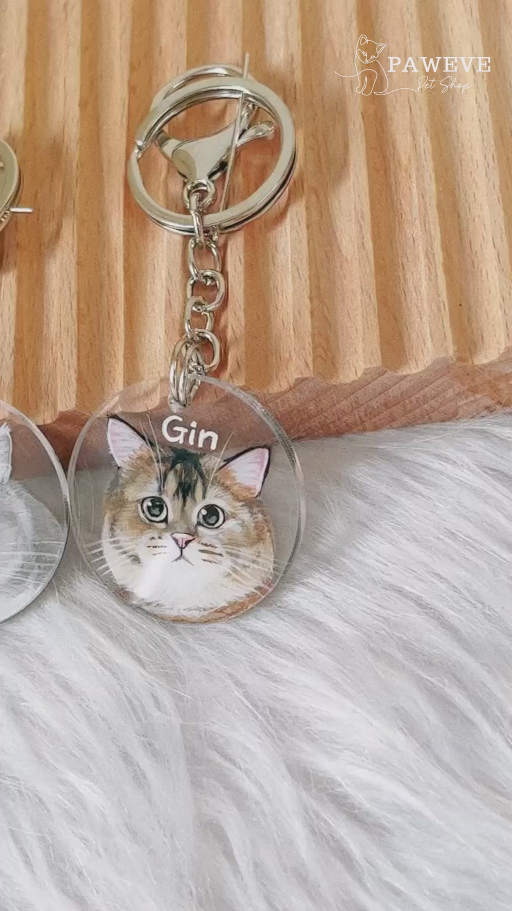 Hand-painted Pet Transparent Keychain, Custom Dog/Cat/Animal Portrait, Pet Gift, Art Keychain, Dog Cat Pet Keychain
