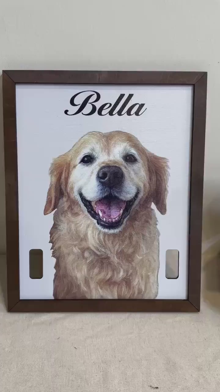 Personalized Dog Memorial Wood Frame With Collar Holder, Custom Memorial Pet Collar Sign with Photo, Dog Memorial Gifts, Dog Sympathy Gift